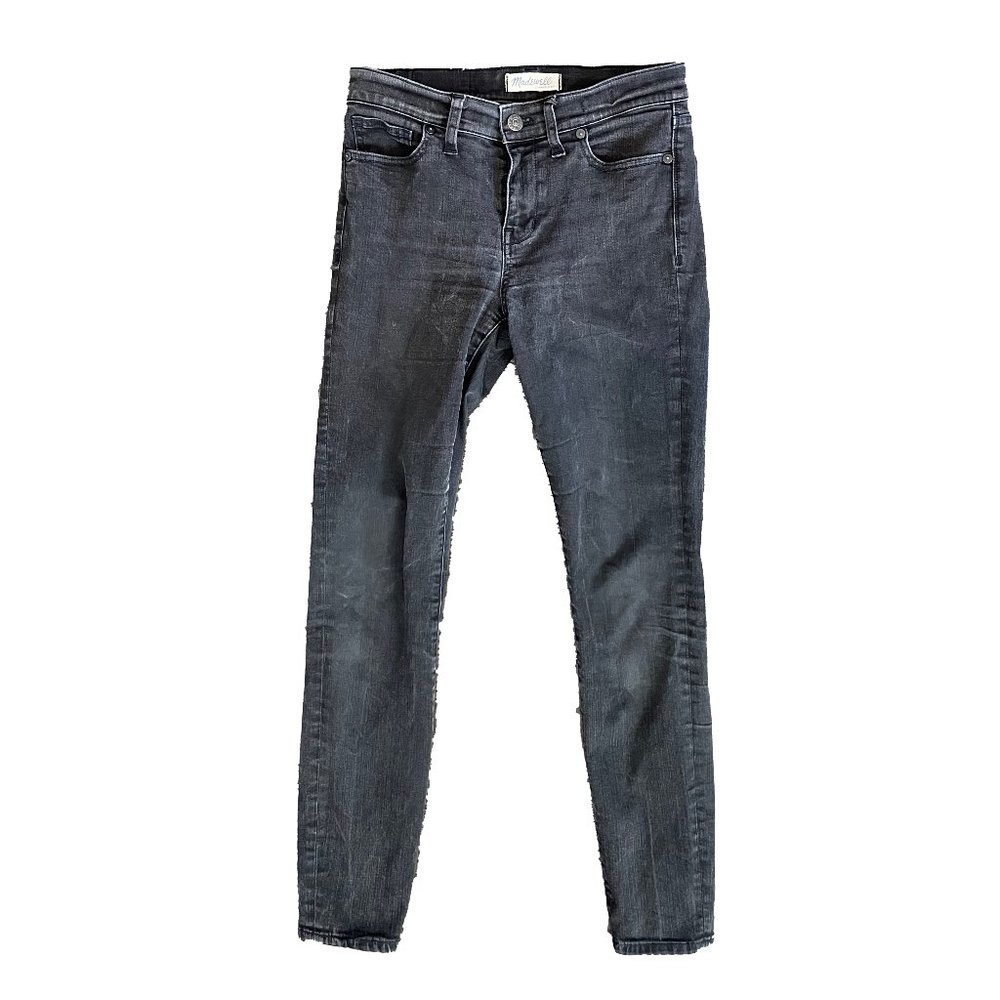 Madewell Jeans Black Wash Mid-Rise Straight Ankle Length size 28
